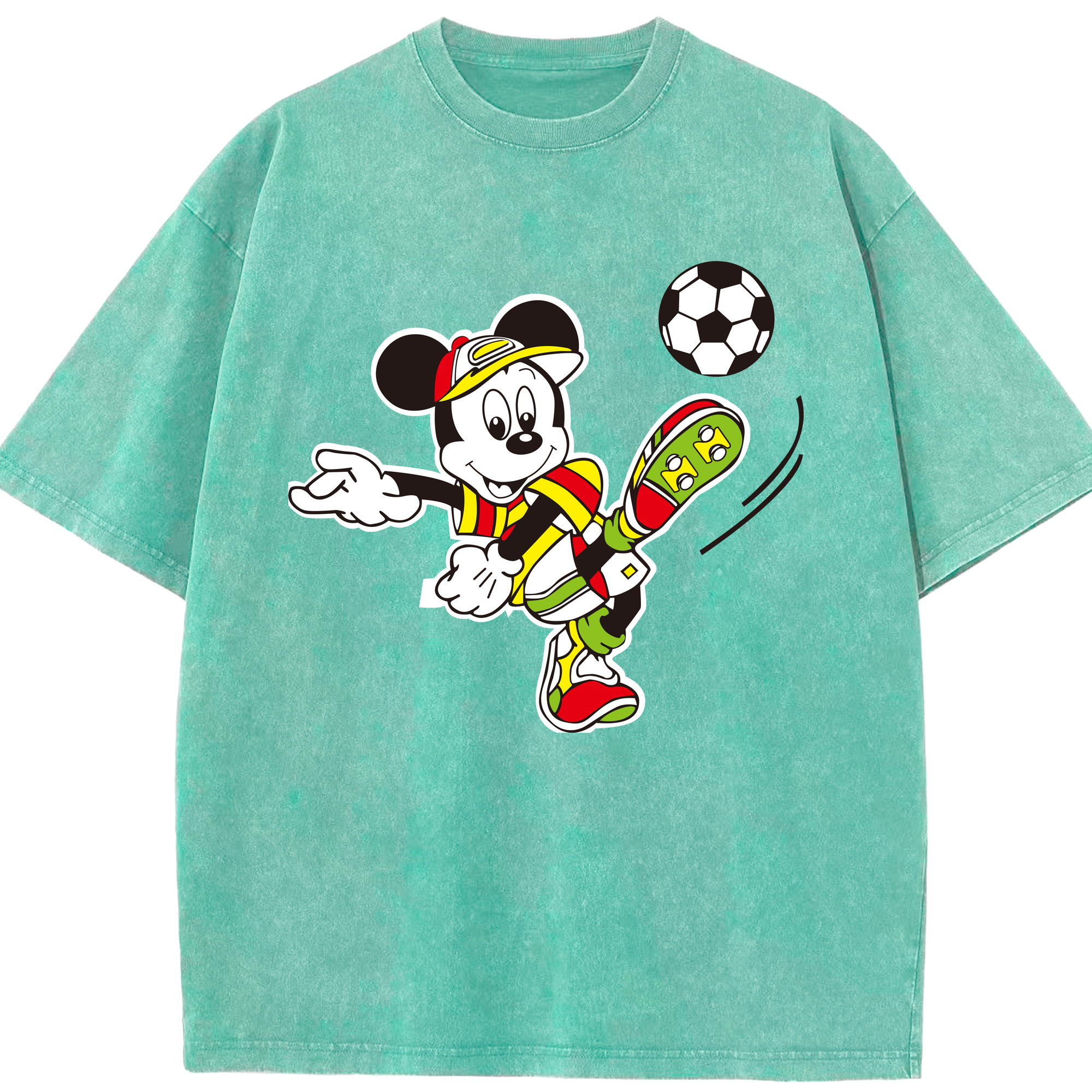 （画像用） ミッキーマウス Mickey Mouse 綿100% ヴィンテージ風 半袖Tシャツ（フロントプリント）
